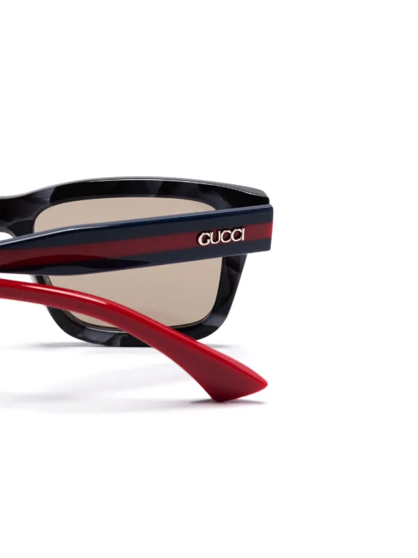 GUCCI サングラス　スクエアフレームメタルサングラス スクエアフレーム サングラス ・ゴールド メタル＆グレー | GUCCI公式