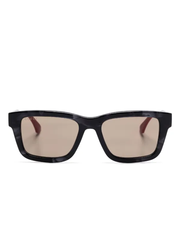 Gucci Eyewear スクエアフレーム サングラス | ブルー | FARFETCH JP