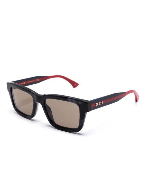 Gucci Eyewear スクエアフレーム サングラス | ブルー | FARFETCH JP