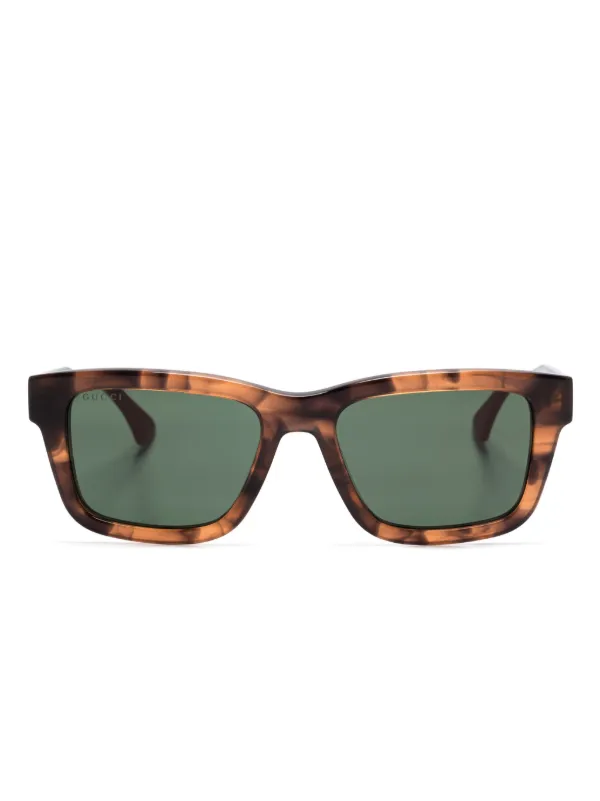Gucci Eyewear スクエアフレーム サングラス | ブラウン | FARFETCH JP