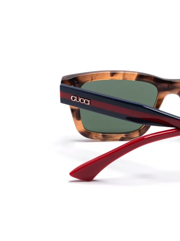 Gucci Eyewear スクエアフレーム サングラス | ブラウン | FARFETCH JP