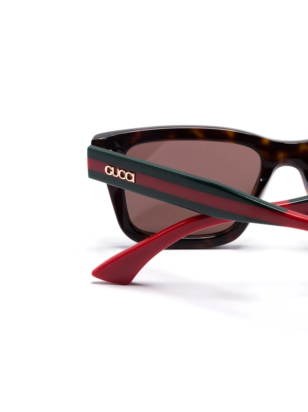 Gucci Eyewear Zonnebril met rechthoekig montuur Groen