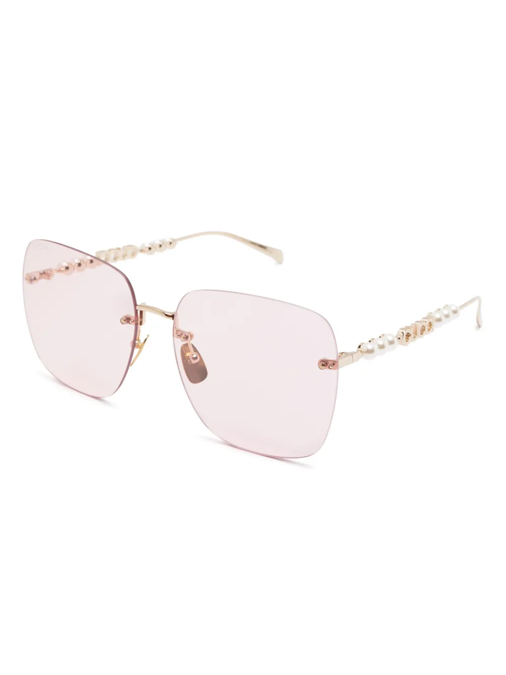 Gucci Eyewear Zonnebril met vierkant montuur - Goud