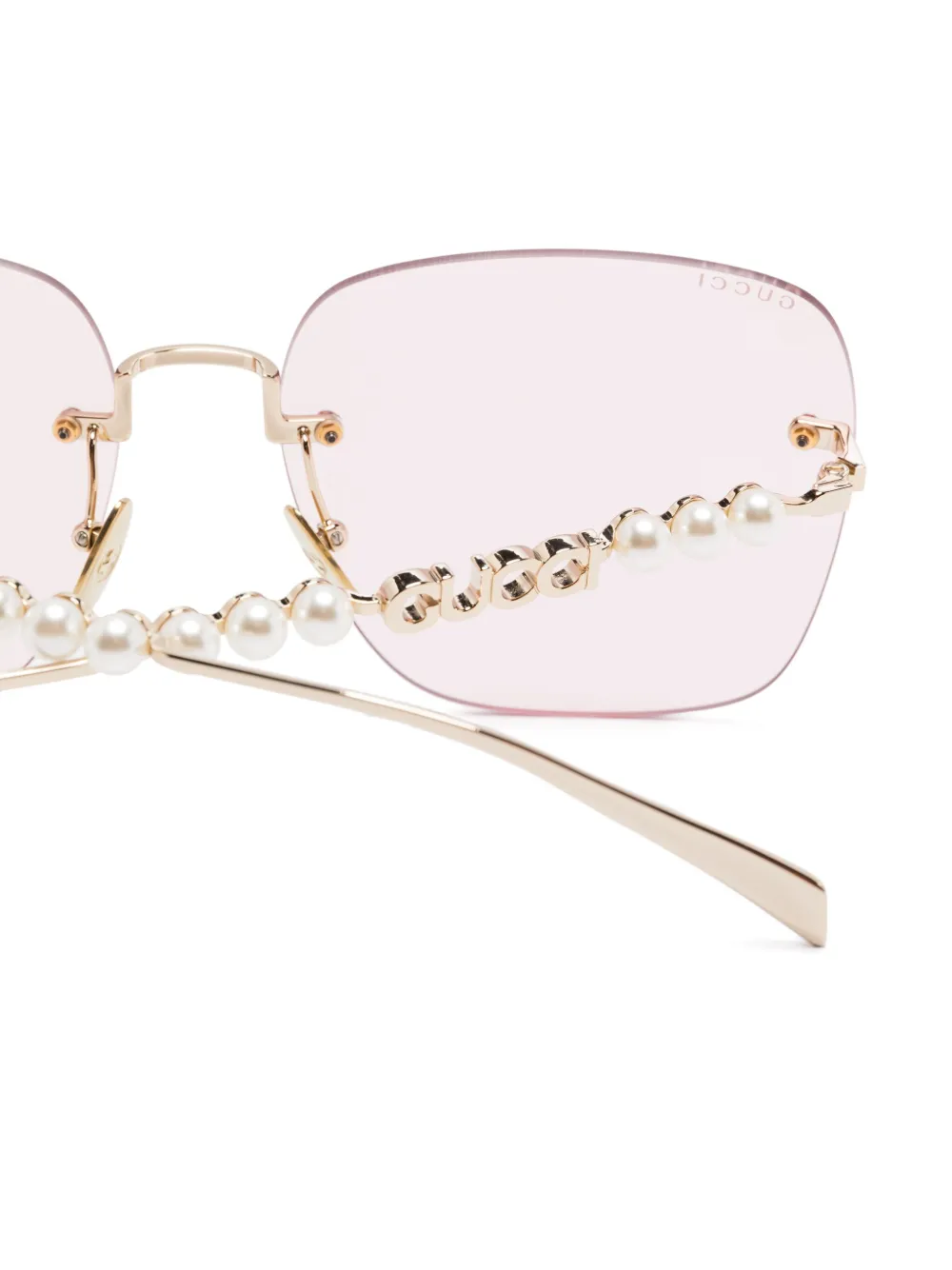 Gucci Eyewear Zonnebril met vierkant montuur Goud