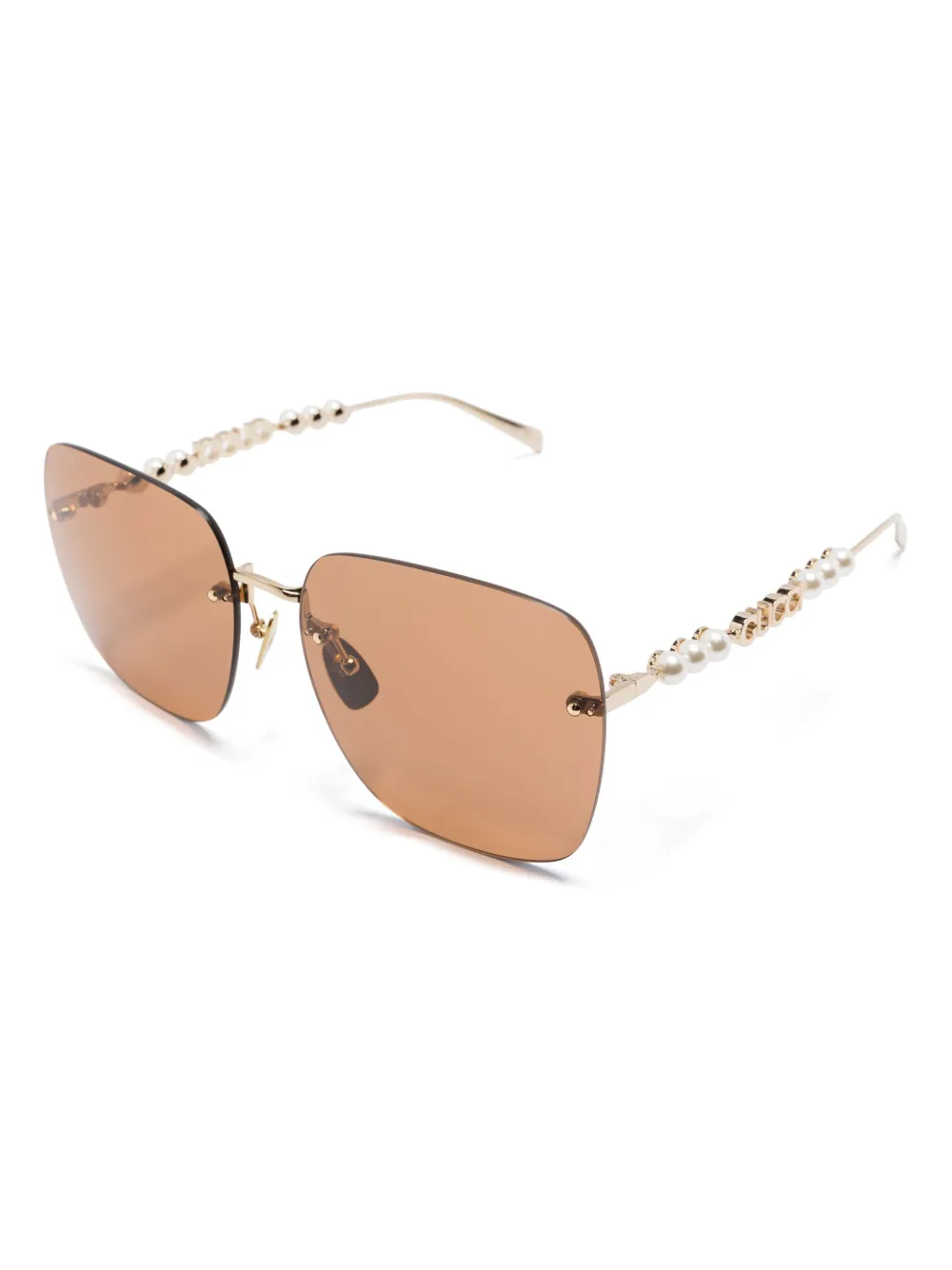 Gucci Eyewear Zonnebril met vierkant montuur Goud