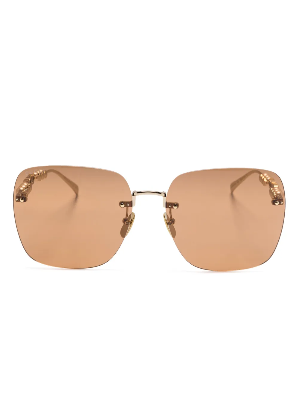 Gucci Eyewear Zonnebril met vierkant montuur Goud