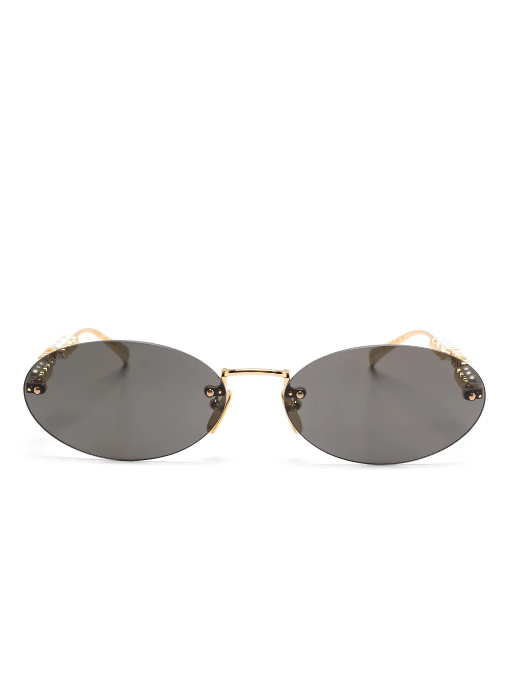 Gucci Eyewear Zonnebril met ovalen montuur Goud