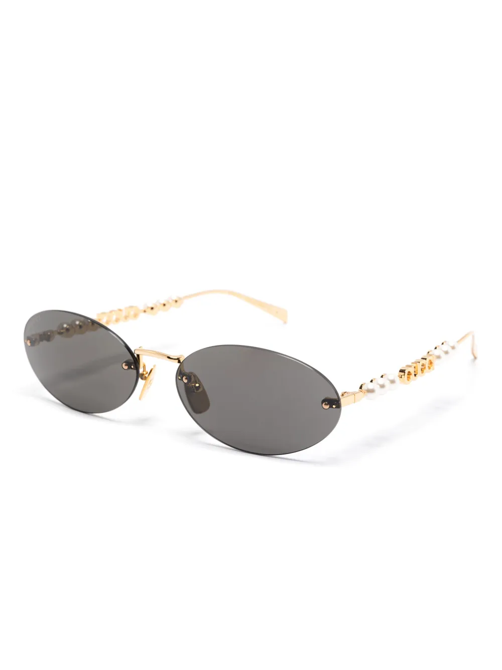 Gucci Eyewear Zonnebril met ovalen montuur Goud