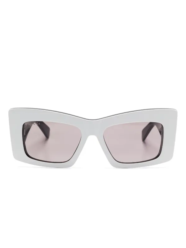 Gucci Eyewear バタフライフレーム サングラス | ホワイト | FARFETCH JP