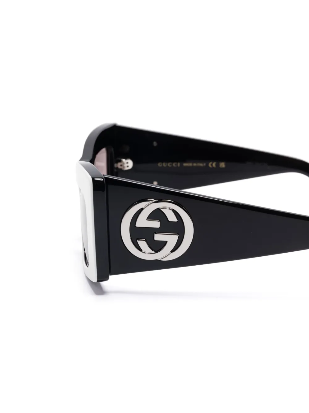 Gucci Eyewear Zonnebril met vlinder montuur Wit