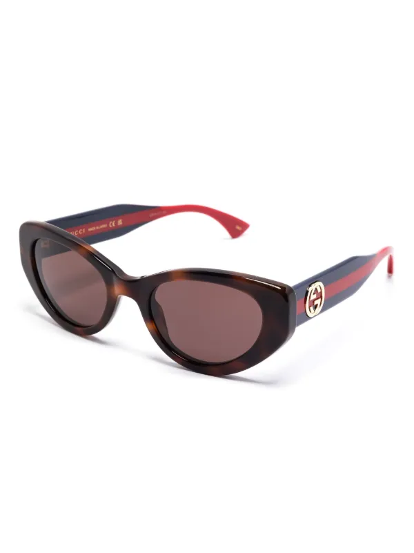 Gucci Eyewear キャットアイ サングラス | ブラウン | FARFETCH JP