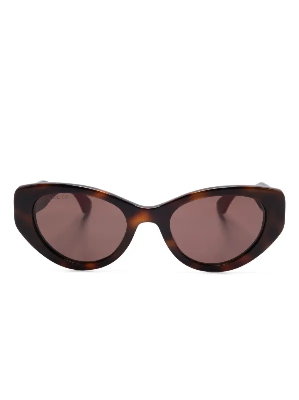 Gucci Eyewear キャットアイ サングラス | ブラウン | FARFETCH JP
