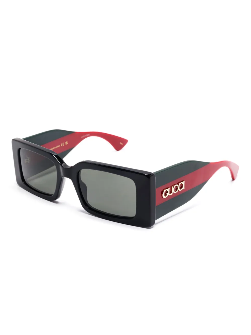 Gucci Eyewear Zonnebril met rechthoekig montuur - Zwart