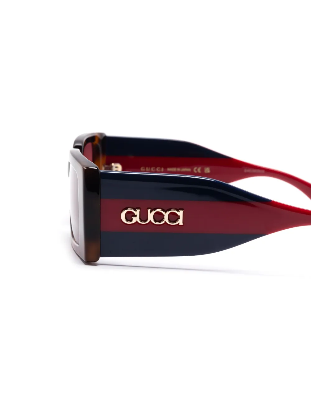 Gucci Eyewear Zonnebril met rechthoekig montuur Bruin