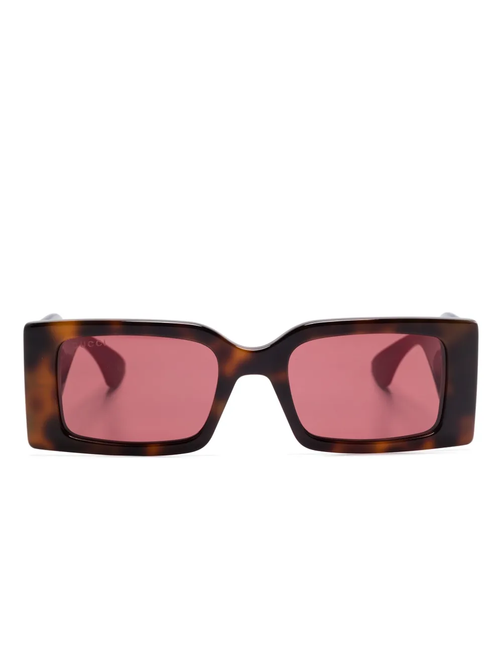 Gucci Eyewear 직사각 프레임 선글라스 | 브라운 | Image 1