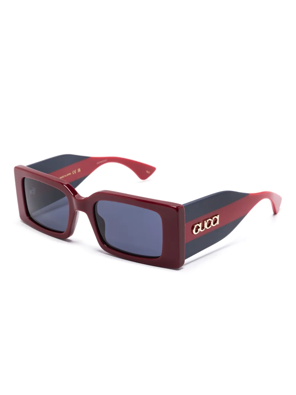 Gucci Eyewear Zonnebril met rechthoekig montuur - Rood