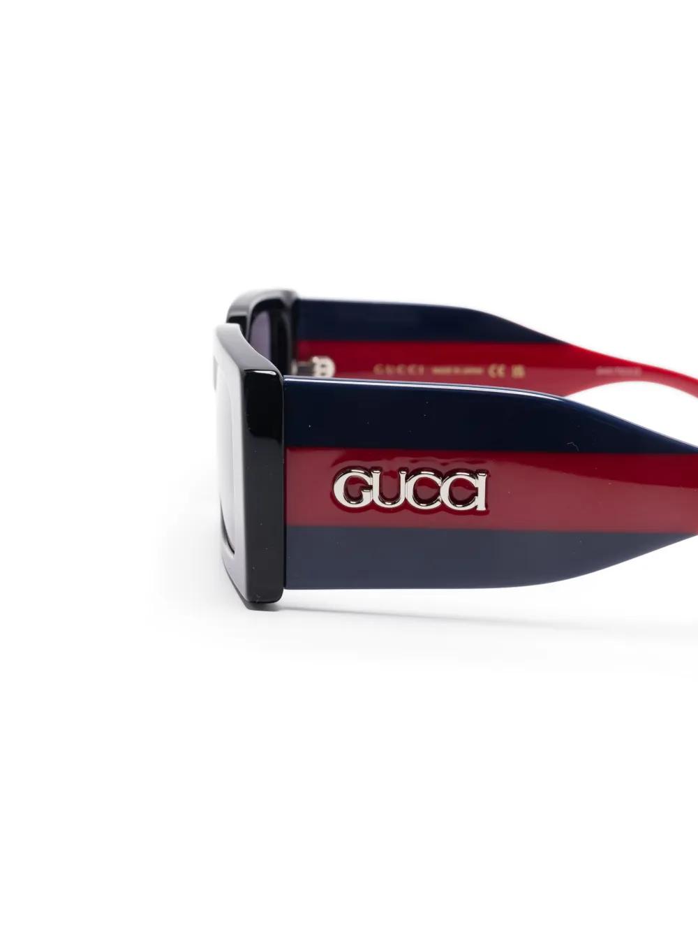 Gucci Eyewear Zonnebril met rechthoekig montuur Zwart