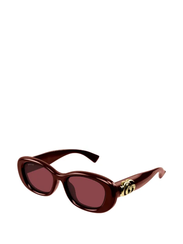 Gucci Eyewear オーバルフレーム サングラス | レッド | FARFETCH JP
