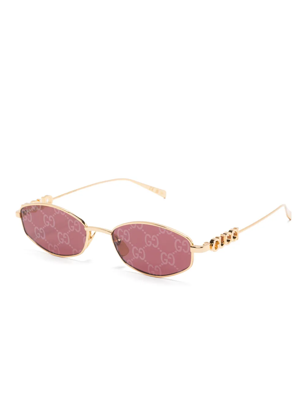 Gucci Eyewear Zonnebril met geometrisch montuur - Goud