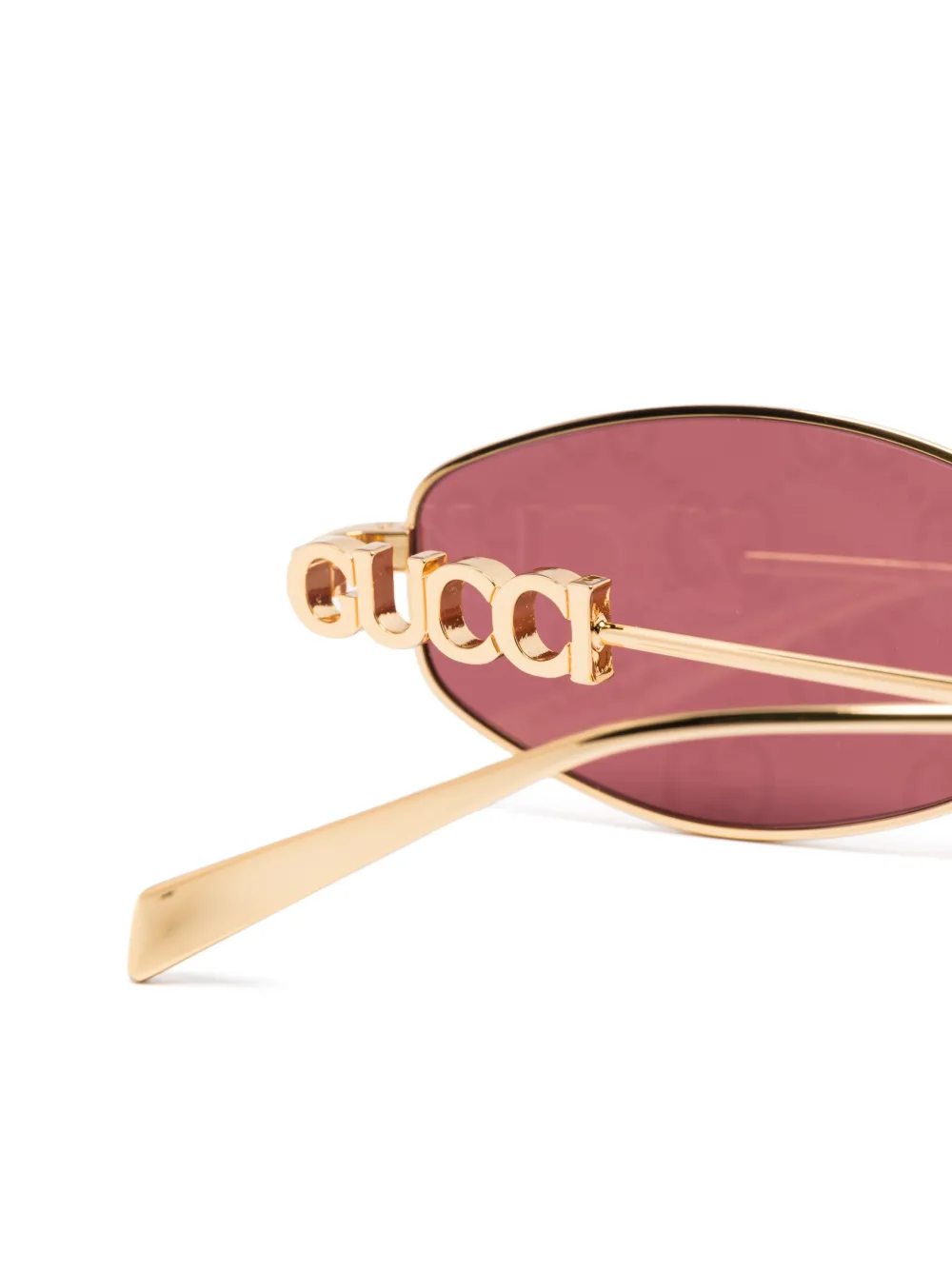Gucci Eyewear Zonnebril met geometrisch montuur Goud