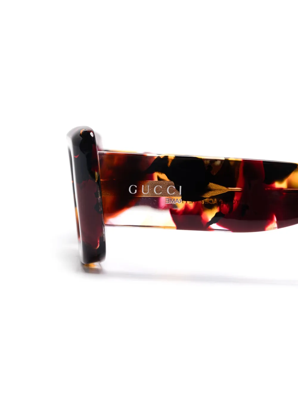 Gucci Eyewear Zonnebril met rechthoekig montuur Rood