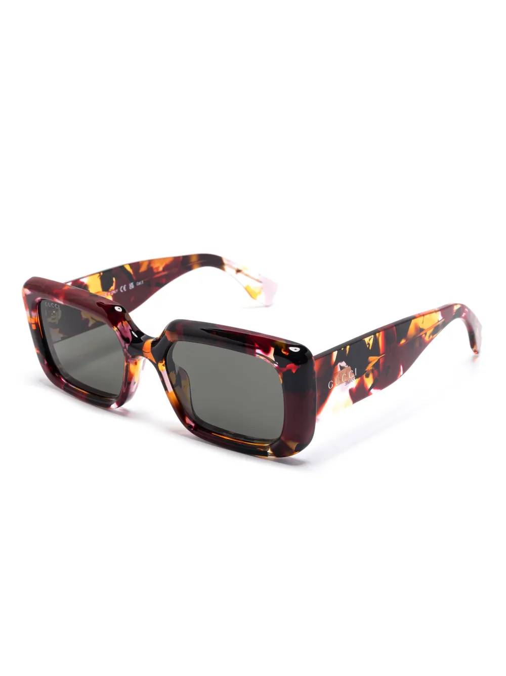 Gucci Eyewear Zonnebril met rechthoekig montuur - Rood