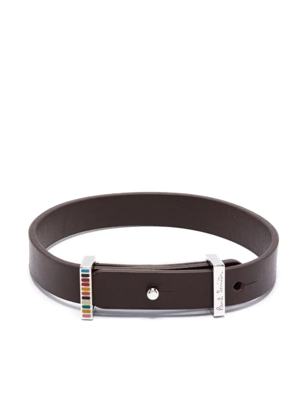 Paul Smith Signature-buckle Leather Bracelet in Brown
