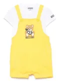 Moschino Kids Teddy Bear dungarees set - White