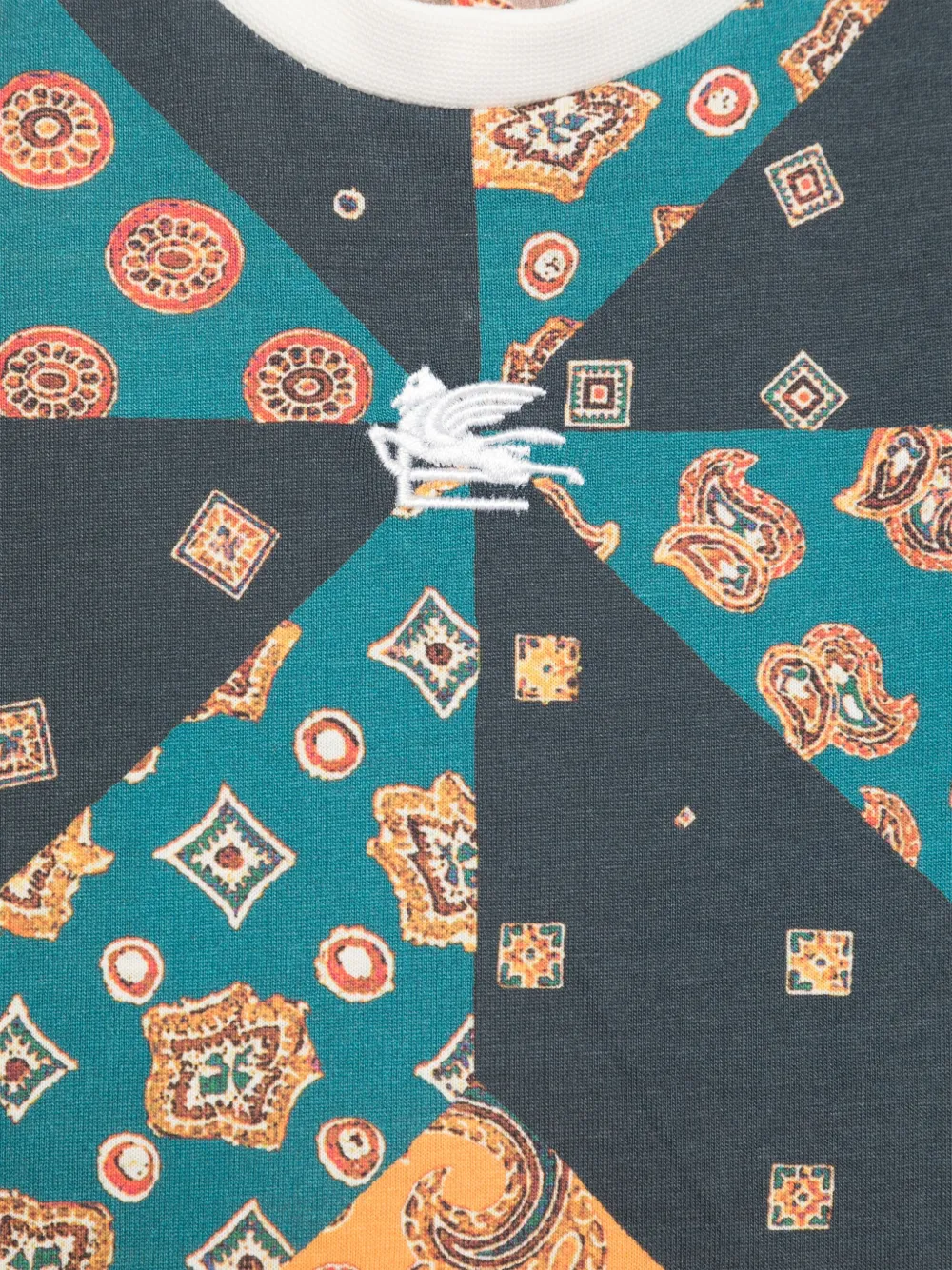 ETRO KIDS T-shirt met paisley-print Blauw