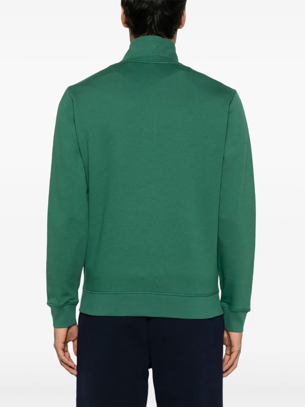 BOSS Katoenen sweater met logopatch Groen