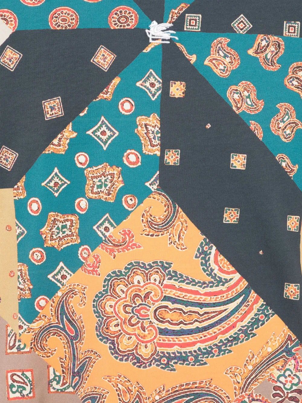 ETRO KIDS T-shirt met patchwork-print Blauw