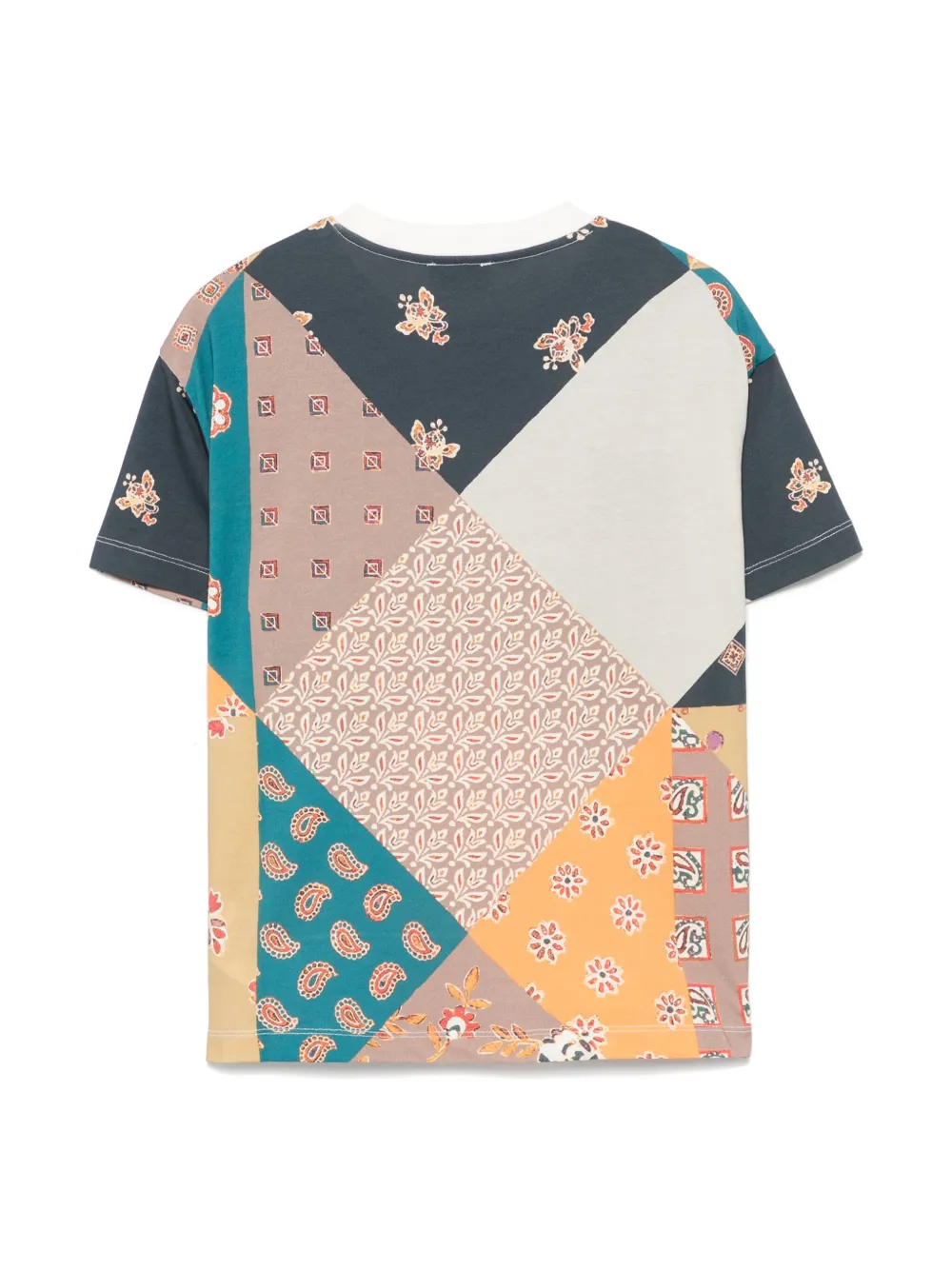 ETRO KIDS T-shirt met patchwork-print - Blauw