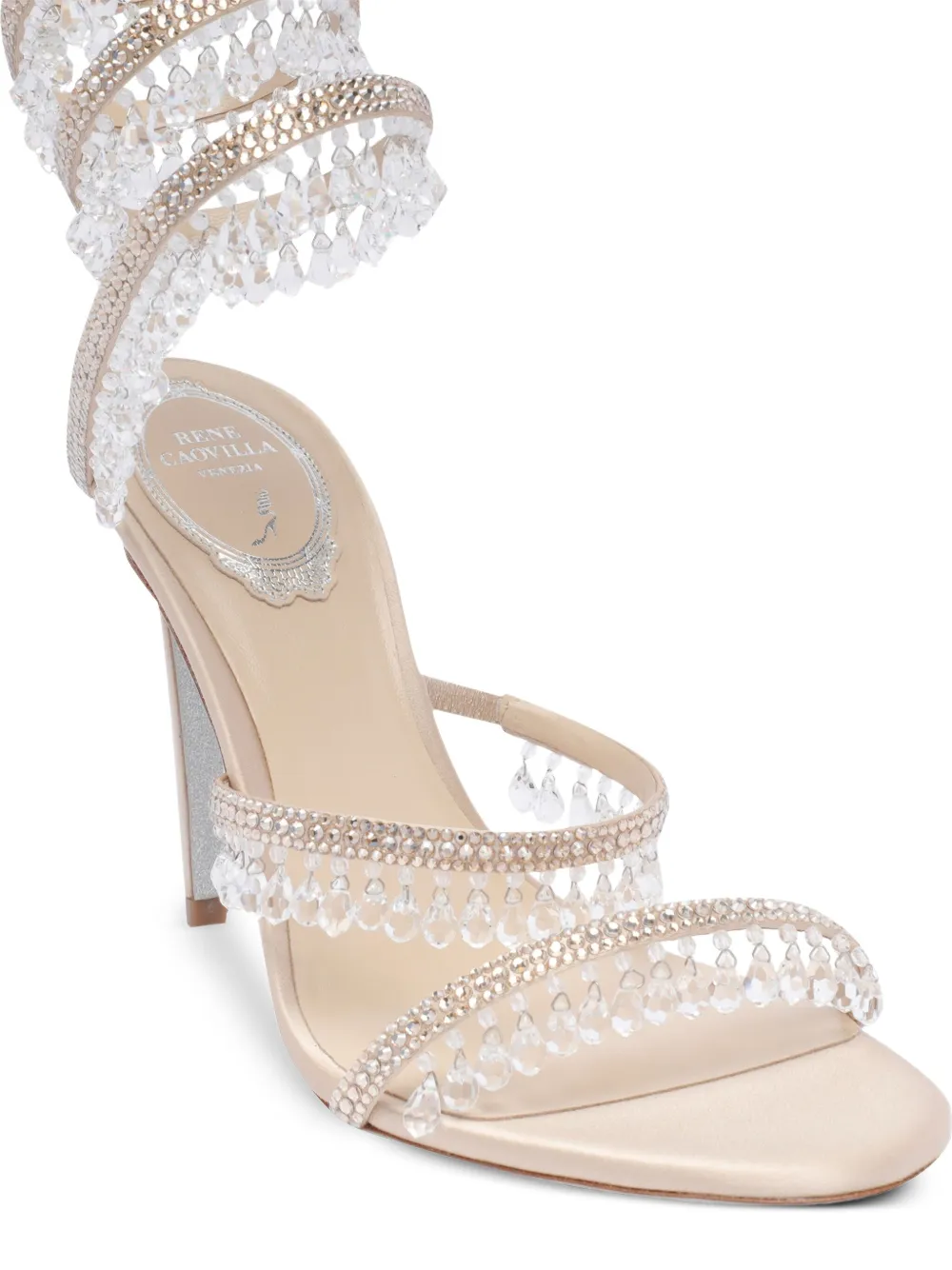 René Caovilla 105mm Chandelier sandals Neutrals