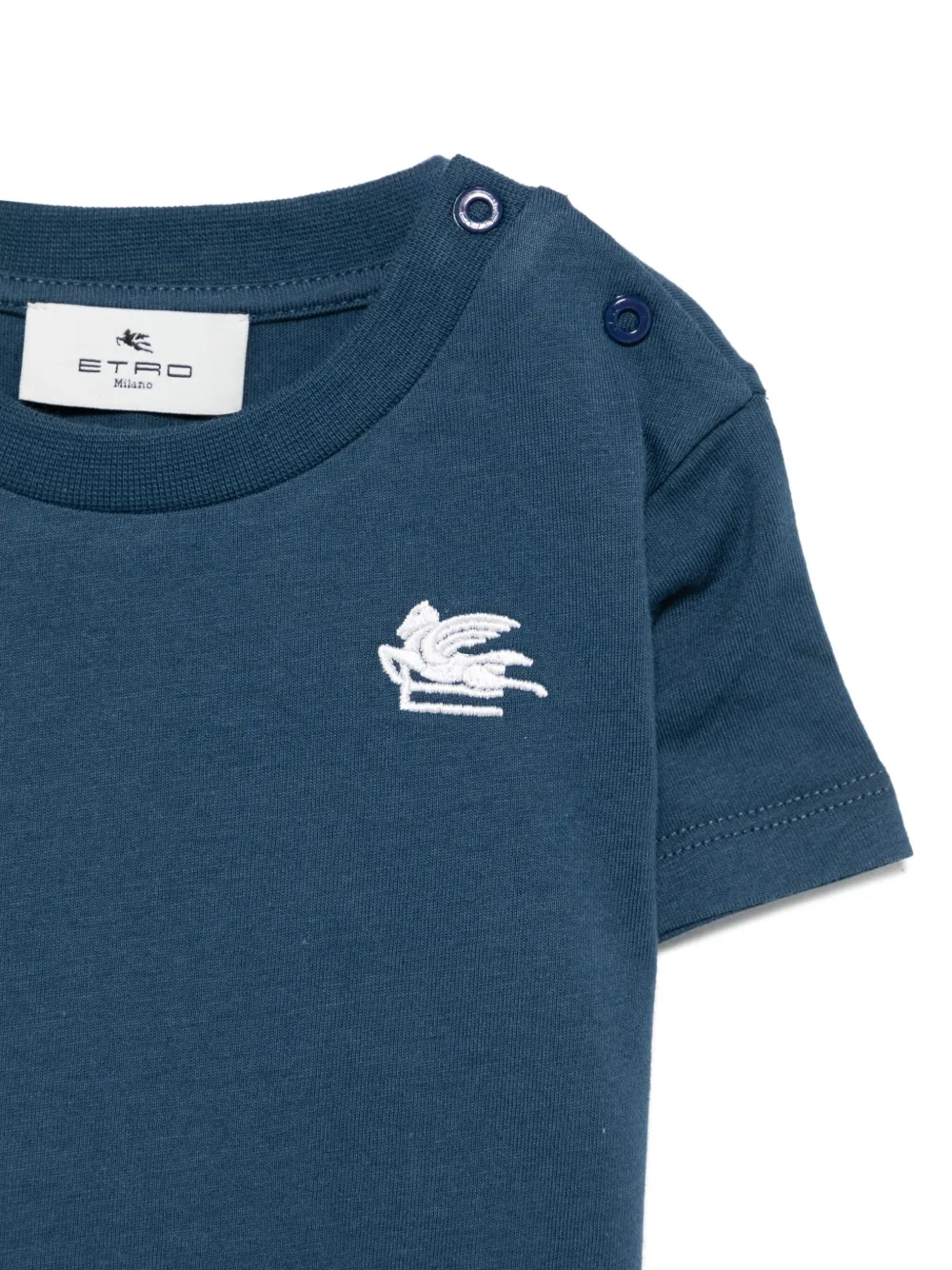 ETRO KIDS T-shirt met geborduurd logo Blauw