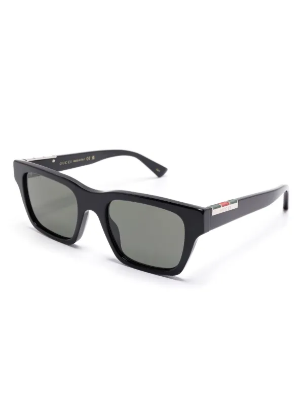 Gucci Eyewear スクエアフレーム サングラス | ブラック | FARFETCH JP