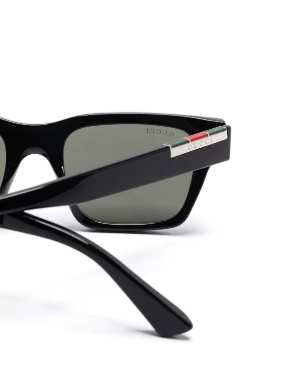 Gucci Eyewear スクエアフレーム サングラス | ブラック | FARFETCH JP