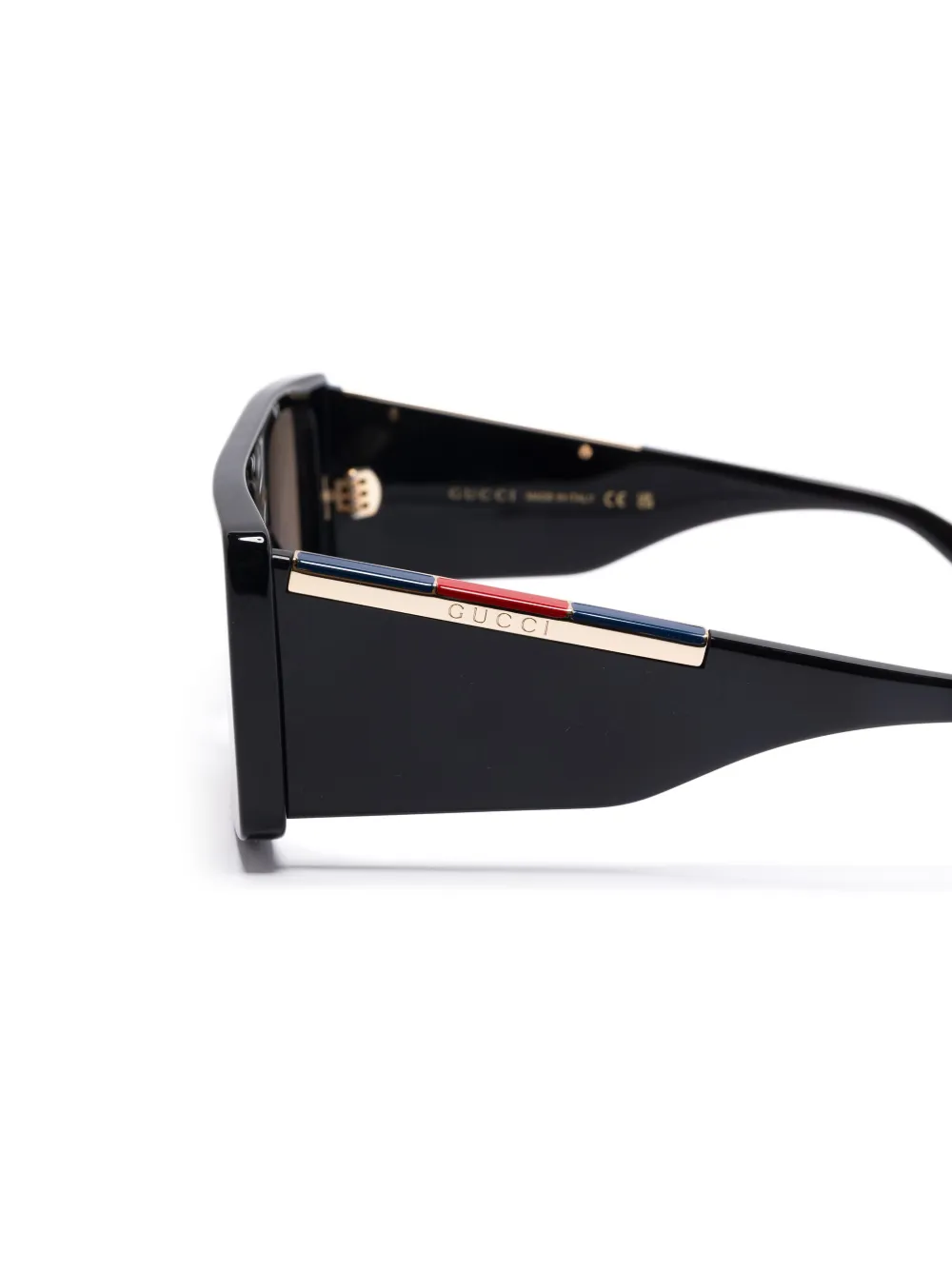Gucci Eyewear Zonnebril met rechthoekig montuur Zwart