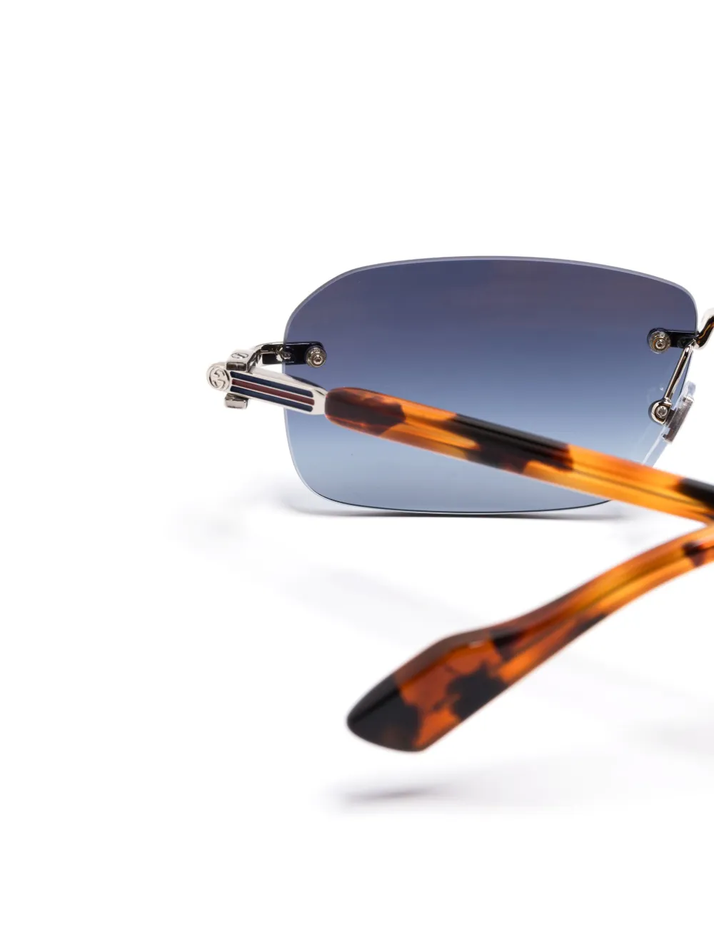 Gucci Eyewear Zonnebril met rechthoekig montuur Bruin