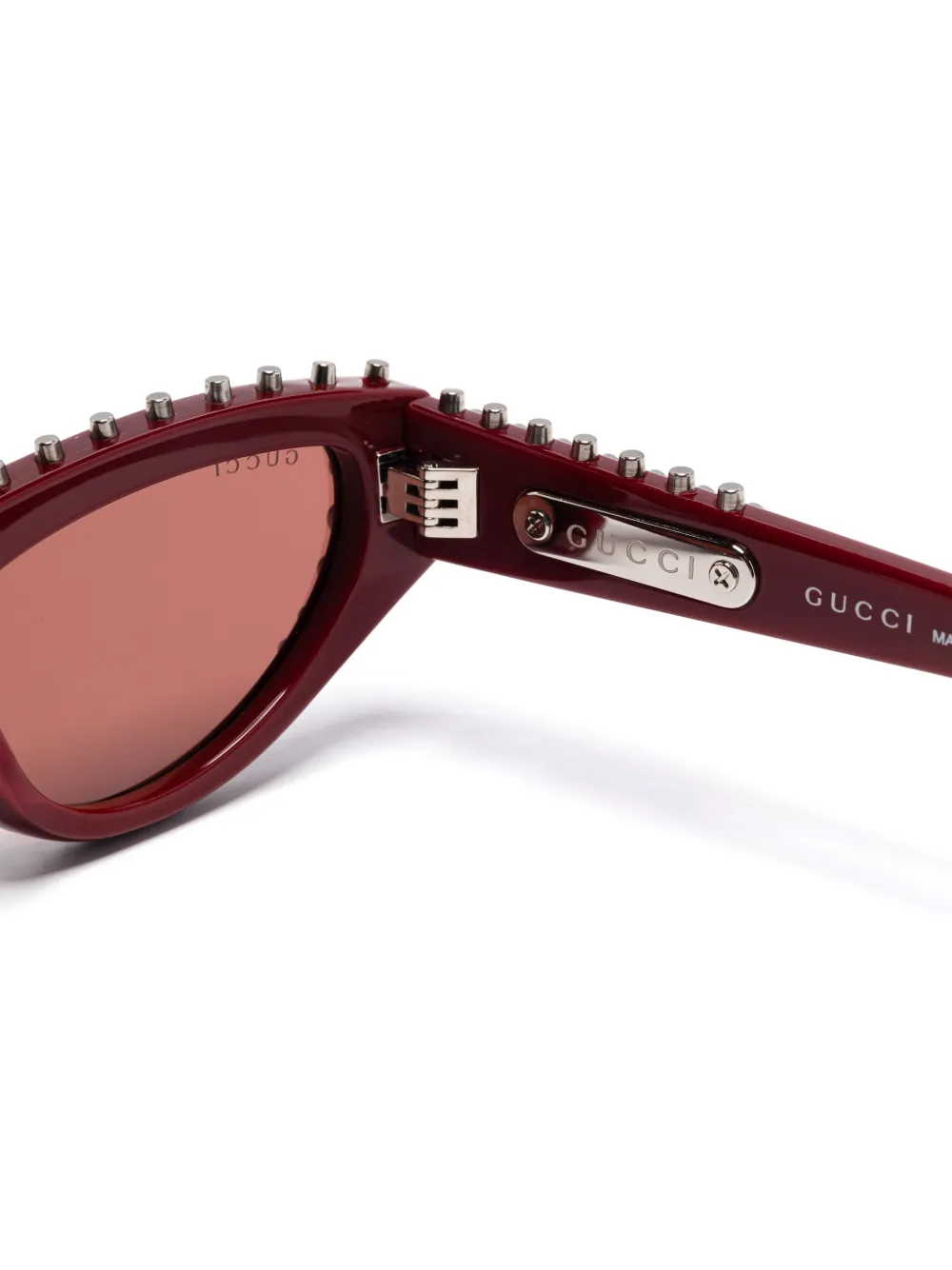 Gucci Eyewear Zonnebril met cat-eye montuur Rood