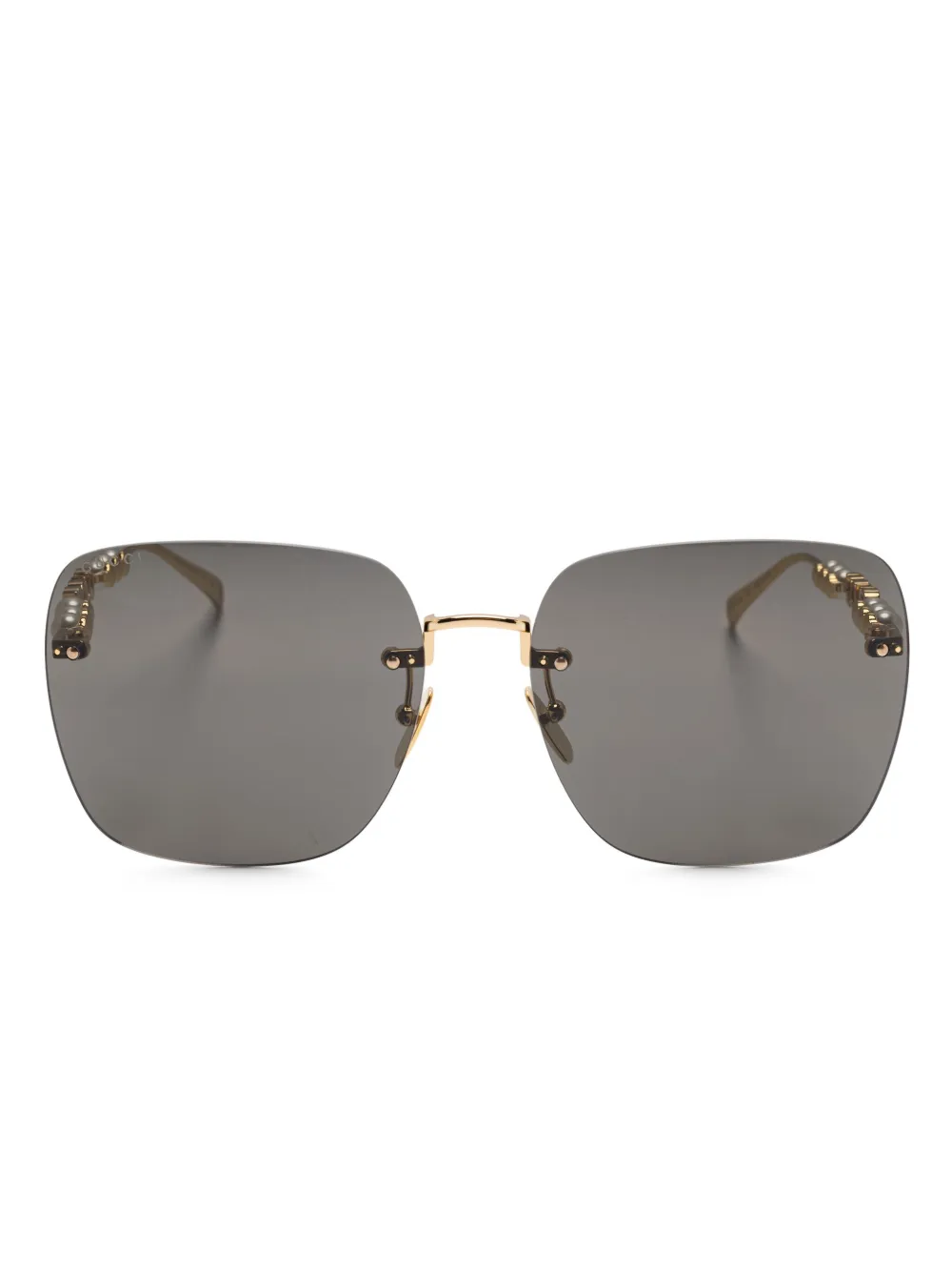 Gucci Eyewear Zonnebril met vierkant montuur Goud
