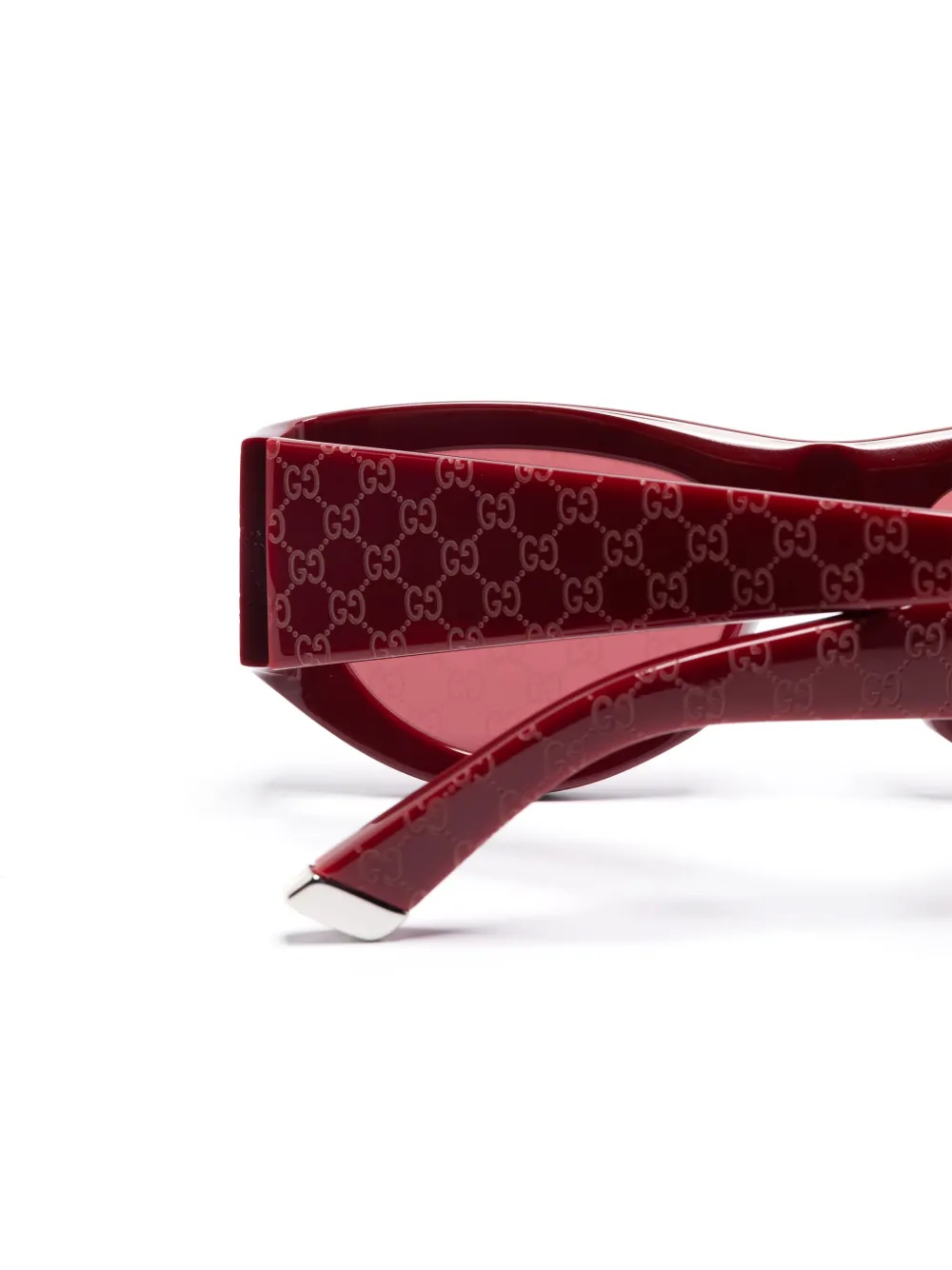 Gucci Eyewear Zonnebril met geometrisch montuur Rood