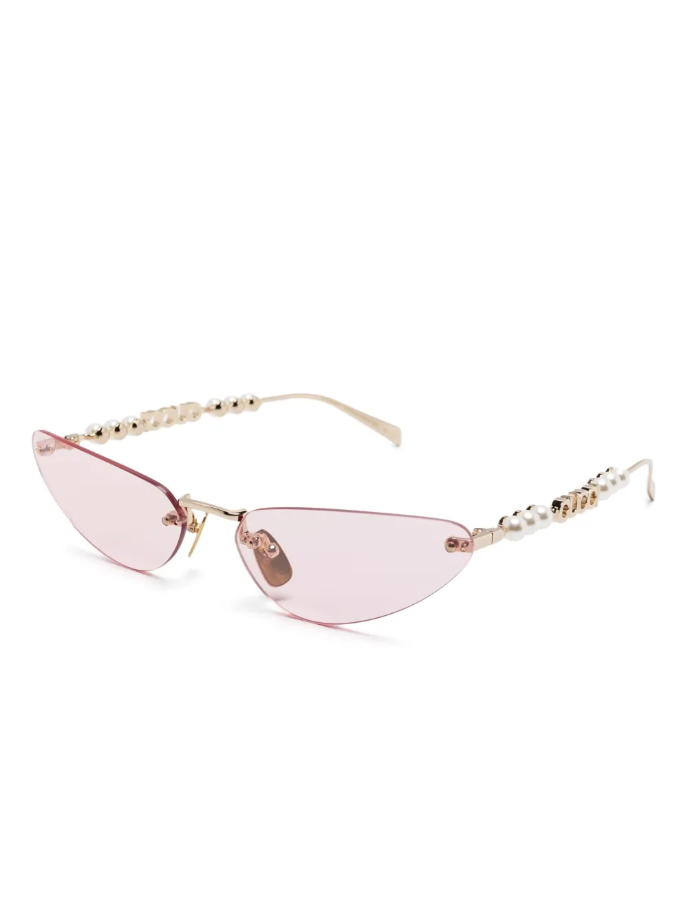 Gucci Eyewear Zonnebril met randloze montuur - Goud