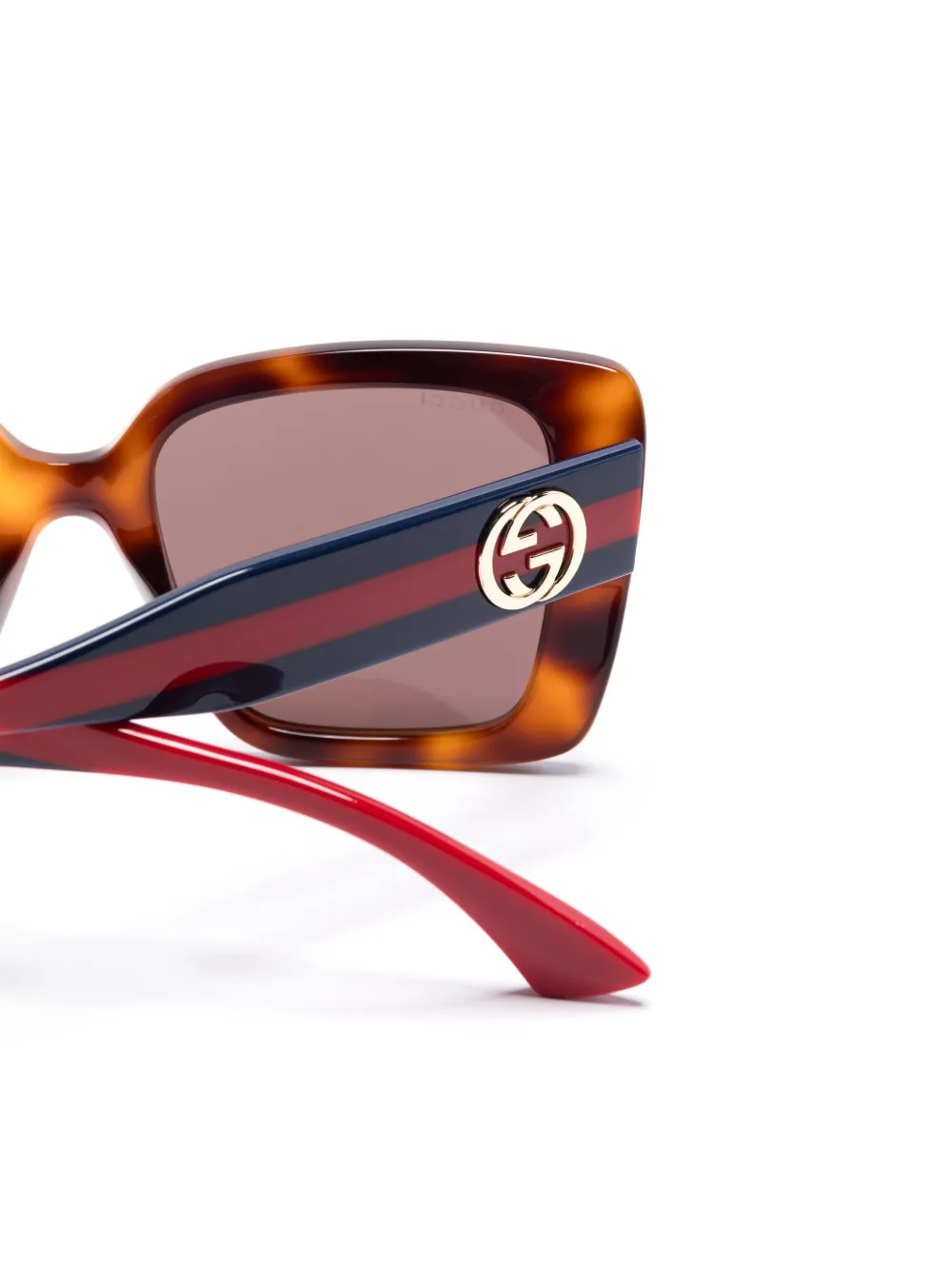 Gucci Eyewear Zonnebril met oversized montuur Bruin