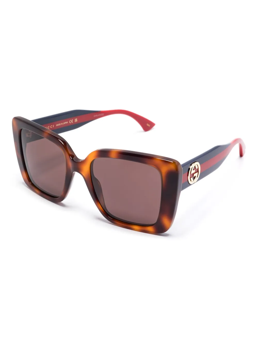 Gucci Eyewear Zonnebril met oversized montuur - Bruin