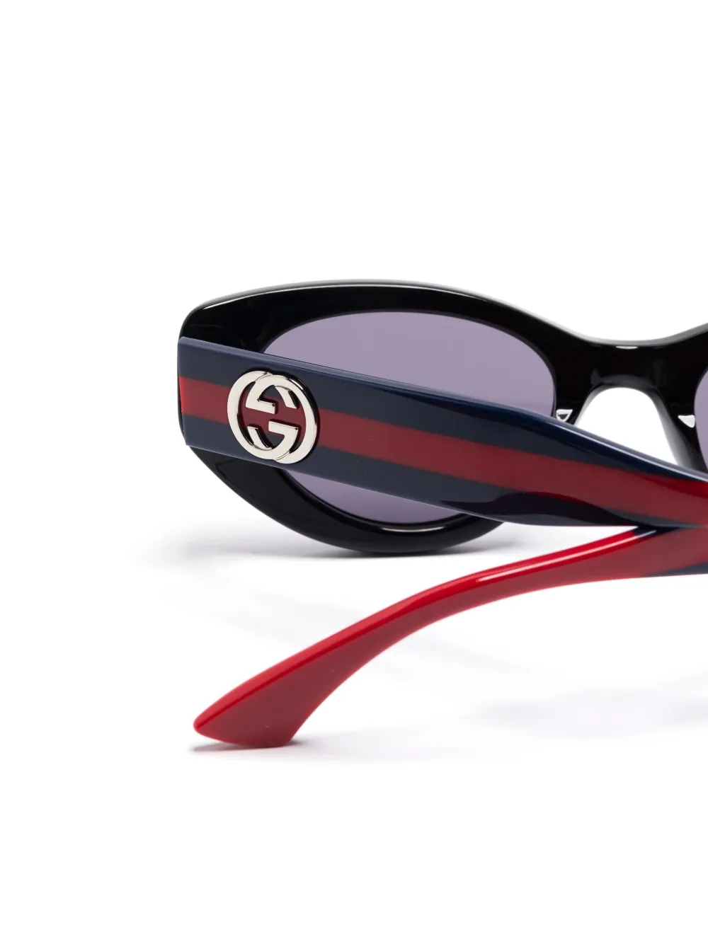 Gucci Eyewear Zonnebril met vlinder montuur Zwart
