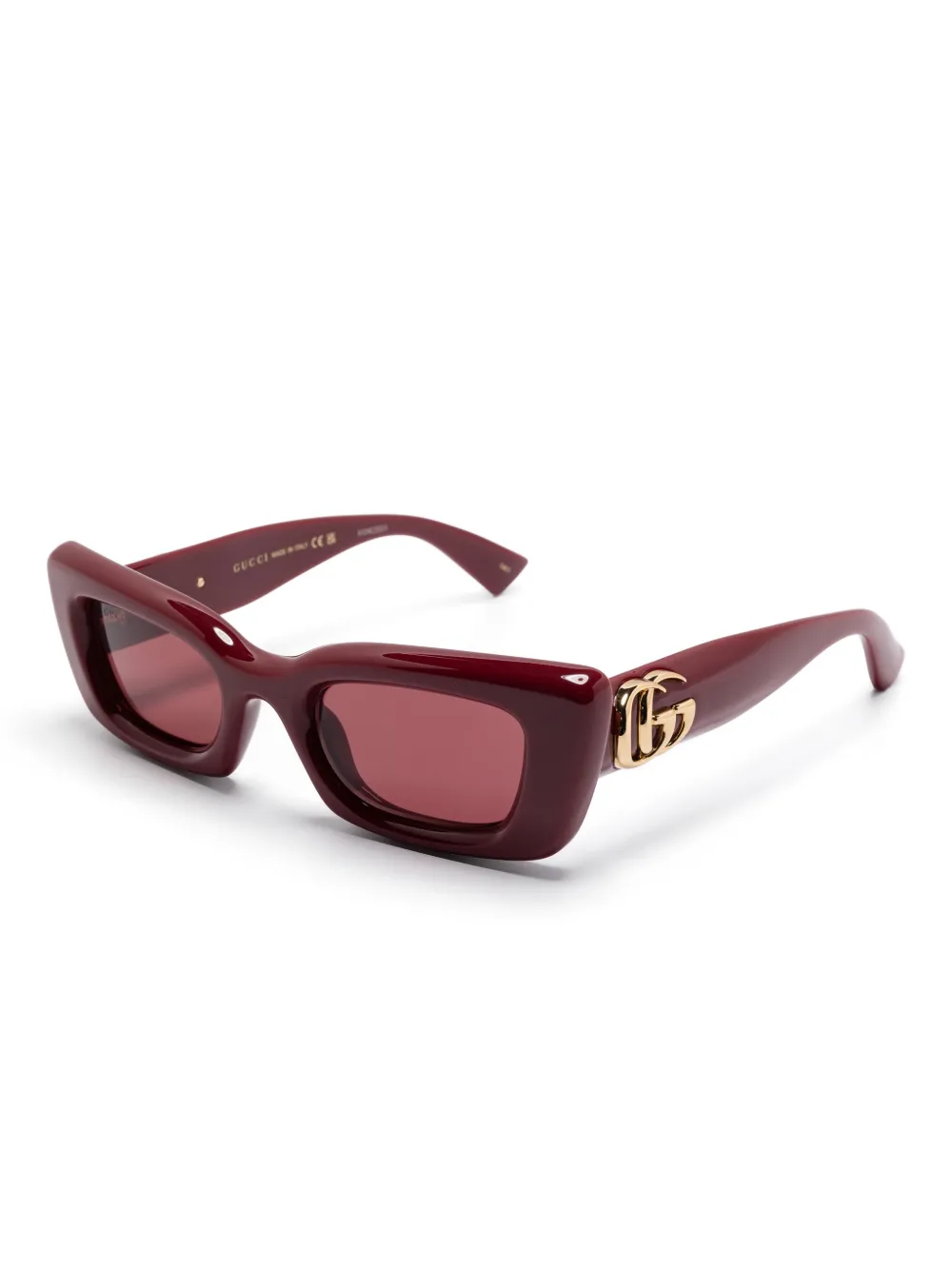 Gucci Eyewear Zonnebril met rechthoekig montuur - Rood