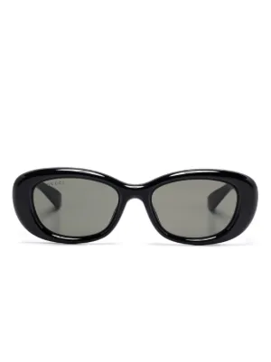 Gucci Eyewear オーバルフレーム サングラス | ブラック | FARFETCH JP