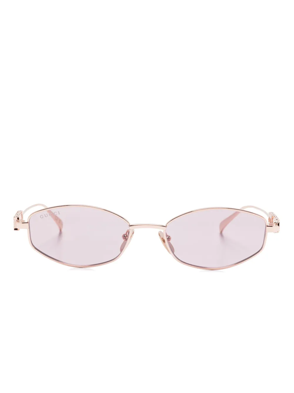 Gucci Eyewear Zonnebril met ovalen montuur Goud