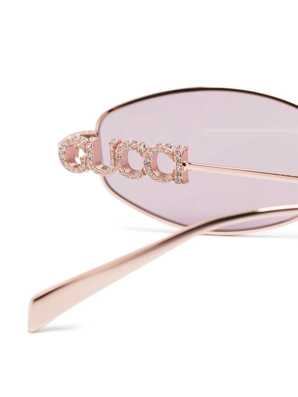 Gucci Eyewear Zonnebril met ovalen montuur Goud
