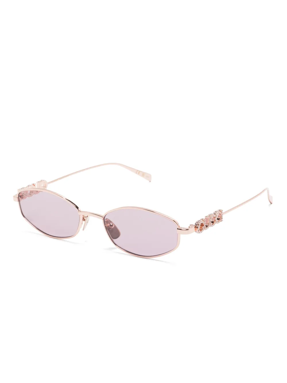 Gucci Eyewear Zonnebril met ovalen montuur - Goud